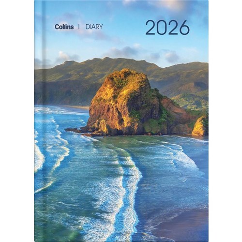 Collins A51 1/2 Hour Appointment Diary A5 Day To A Page 2026 Coastal New Zealand Assorted Designs