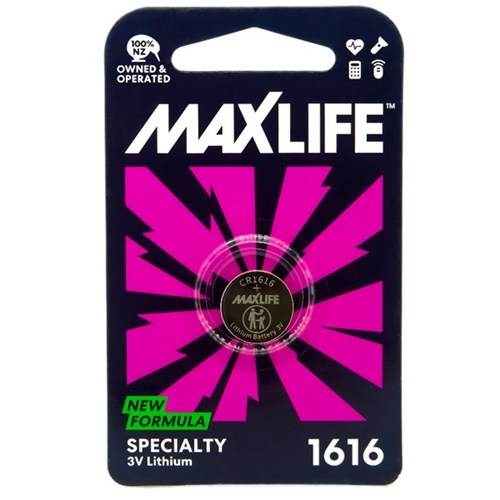 Maxlife CR1616 Lithium Speciality Cell Battery