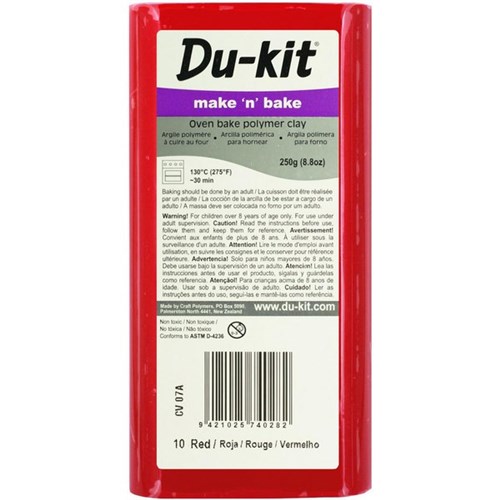 Du-kit Make n Bake Oven Bake Modelling Clay 250g Red