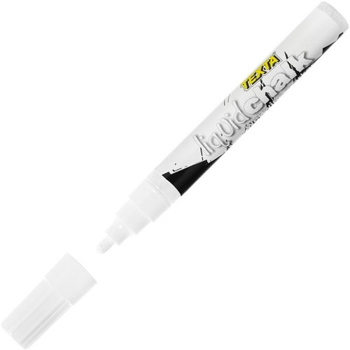 Texta Liquid Chalk Wet Wipe Window Marker 4.5mm Bullet Tip White