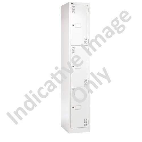 Precision Classic 3 Tier Locker 375mm Latch Lock Silver Grey