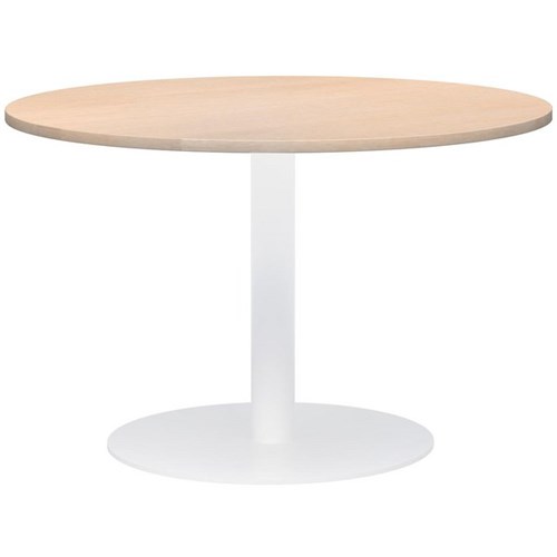 Accent Classic Round Meeting Table 1200mm Refined Oak/White