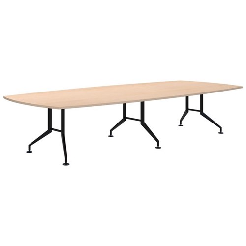 Fiord Boardroom Table 3600mm Rectangular Refined Oak/Black