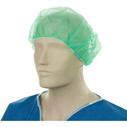 Bastion Bouffant Disposable Caps 530mm Green, Pack of 1000