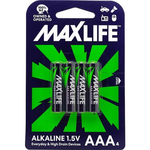 Maxlife AAA Alkaline Batteries, Pack of 4