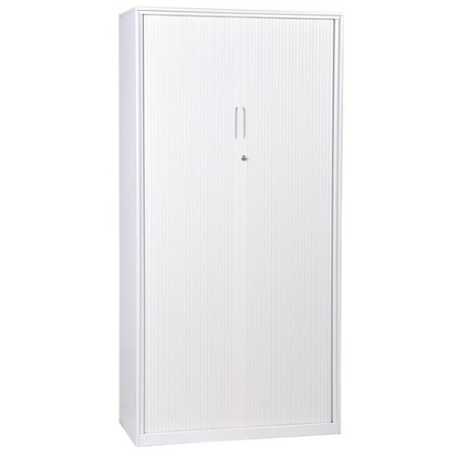 Proceed 6 Tier Tambour Filing Cabinet With PVC Doors White 900mm