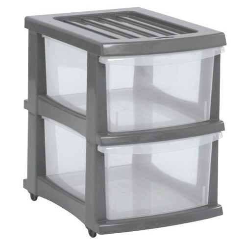 Taurus Storage Drawer 2 Drawer Grey