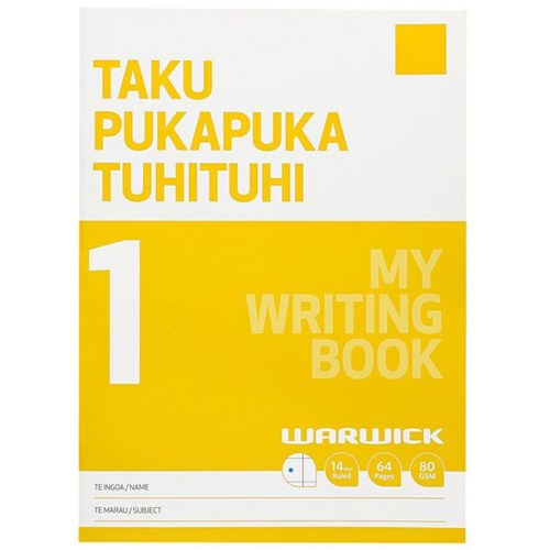 Warwick My Writing Book 1 Taku Pukapuka Tuhituhi 14mm Ruled & Blank 230x317mm 64 Pages