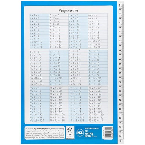 Warwick My Maths Book 2 Taku Pukapuka Pangarau 7mm Quad 64 Pages