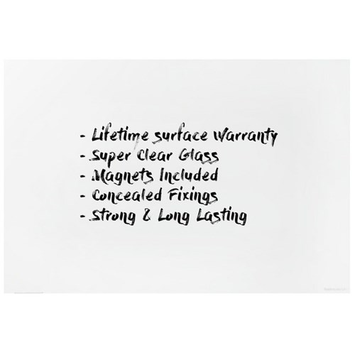 Boyd  Glass Writing Board Magnetic White 1200 x 1800mm