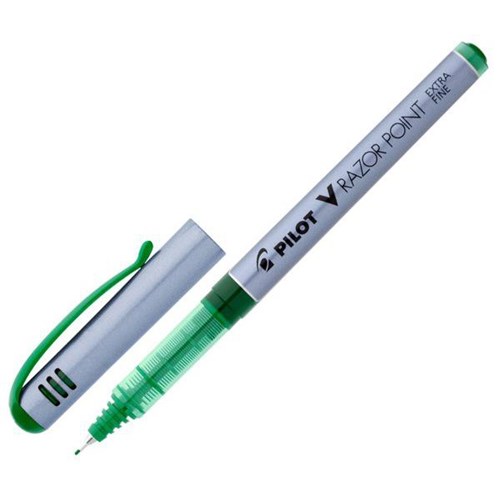 Pilot V Razor Point Green Pen 0.8mm Extra Fine Tip