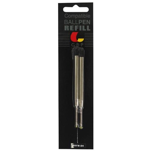 GBP Executive Compatible Pen Refill Medium Black, Pack of 2
