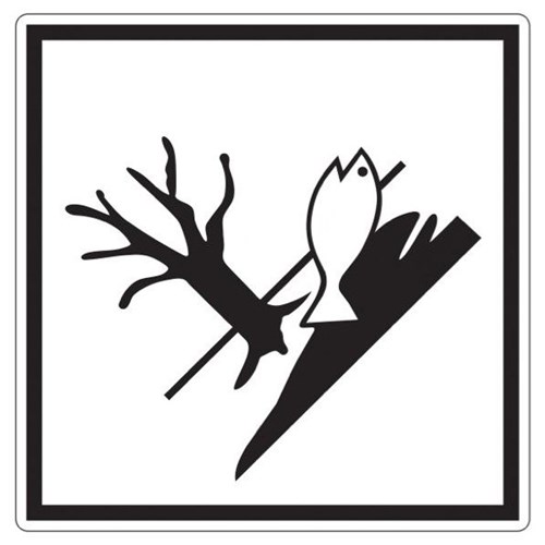 Environmentally Hazardous Label Black/White 100x100mm, Roll of 500