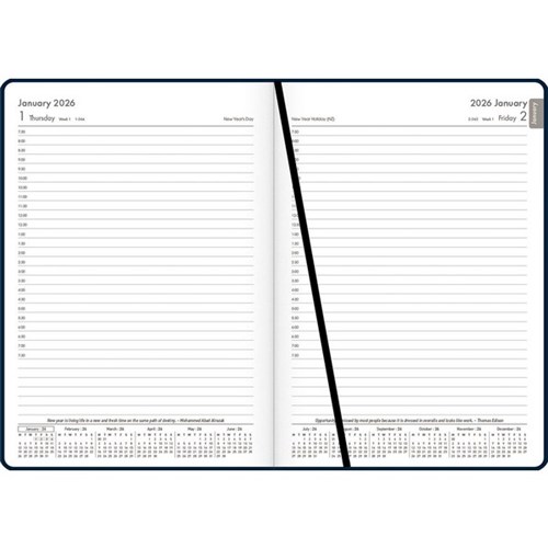 OfficeMax A51 1/2 Hour Appointments Diary A5 1 Day Per Page 2026 Blue