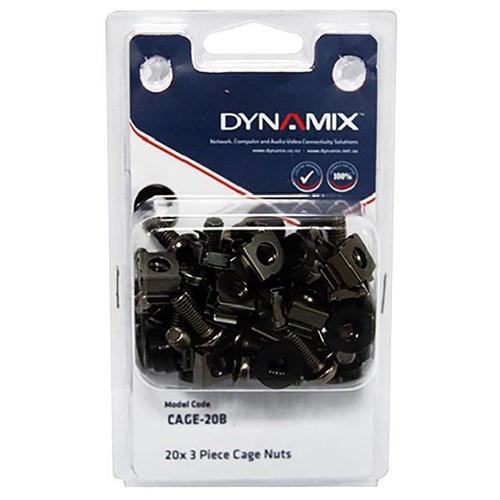 Dynamix Cage Nuts For Mounting Equipment 3 Piece, Pack of 20