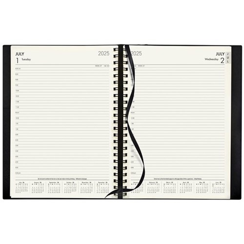 Collins Boston A41 Mid Year Diary A4 1 Day Per Page 1 July 2025 to 30 June 2026 Black