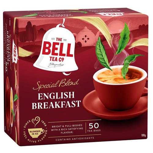 Bell English Breakfast Tagless Tea Bags, Box of 50