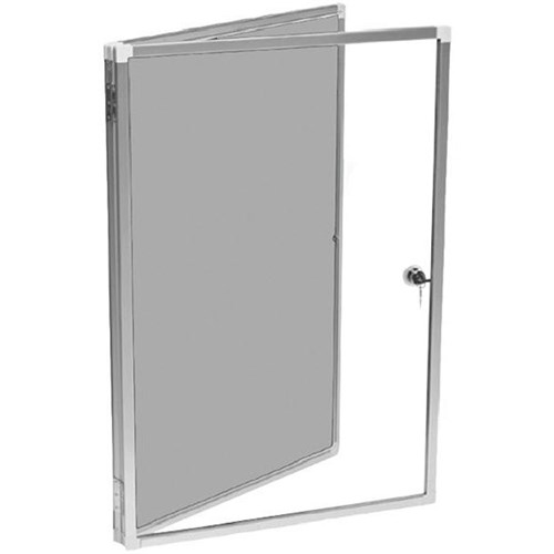Boyd Pinboard Noticeboard Display Case 600x900mm Keylargo Fabric/Zinc