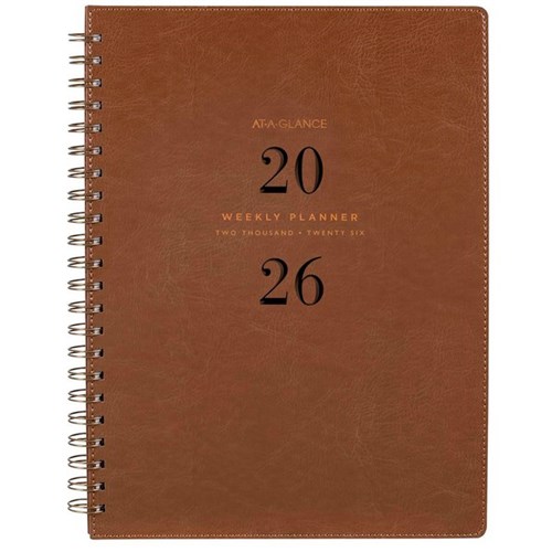 At-A-Glance A4 Diary Planner Week To View PU 2026 Brown