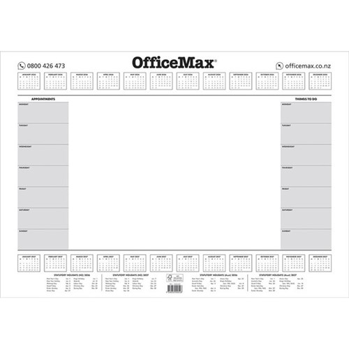 OfficeMax A2 Desk Pad Week To View 2026