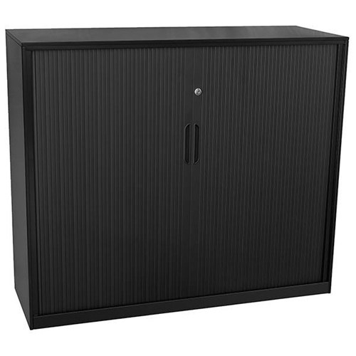 Proceed 3 Tier Tambour With PVC Doors Black 1200mm