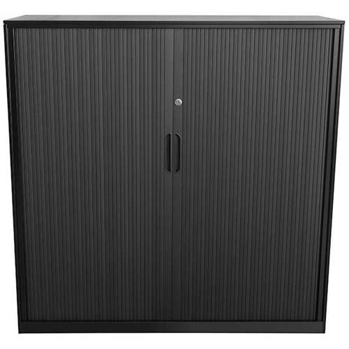 Proceed 4 Tier Tambour With PVC Doors Black 1200mm