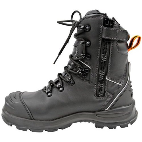 Bison XT Zip/Lace Up Safety Boots Black Size 9