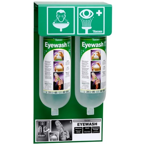 Tobin First Aid Eyewash Wall Stand 1L, Set of 2