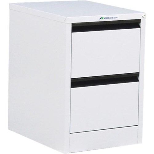 Precision Filing Cabinet 2 Drawer Vertical White Satin