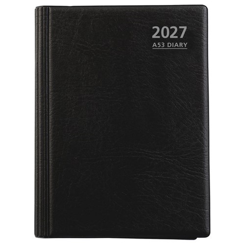 OfficeMax A53 1 Hour Appointment Executive Wiro Diary A5 Week To View 2027 Black