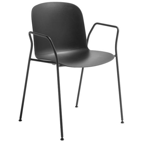 Adapt Visitor Chair 4 Leg Base With Arms Black/Black