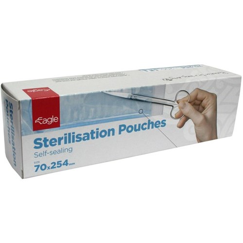 Eagle Sterilisation Pouches 70x254mm, Box of 200