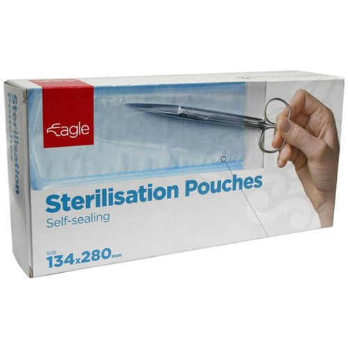 Eagle Sterilisation Pouches 134x280mm, Box of 200