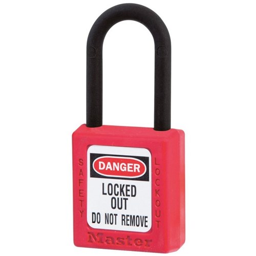 Master Lock Zenex Nylon Safety Padlock 38mm Red