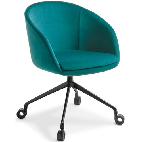 Aria Visitor Chair 4 Star Swivel Plush Fabric/Mallard