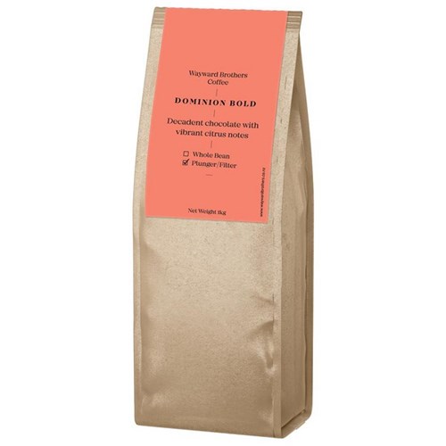 Wayward Brothers Plunger & Filter Ground Coffee Dominion Bold 1kg