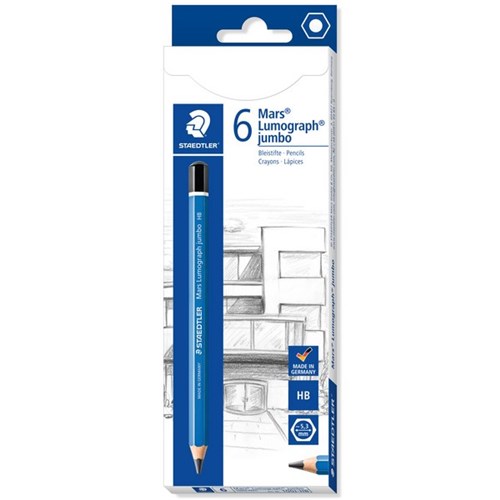 Staedtler Mars Lumograph HB Jumbo Pencil, Box of 6