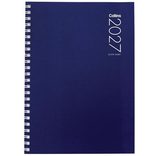 Collins A53 Wiro Diary A5 Week To View 2027 Assorted Colours