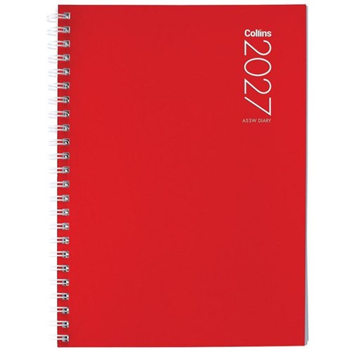 Collins A53 Wiro Diary A5 Week To View 2027 Assorted Colours