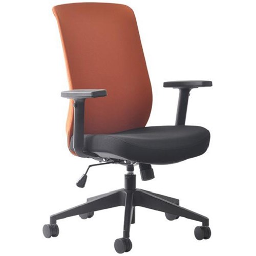 Mondo Gene Office Task Chair With Arms High Back Unassembled Orange/Black Fabric