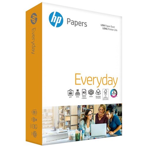 HP A3 80gsm White Everyday Photocopy Paper, Pack of 500