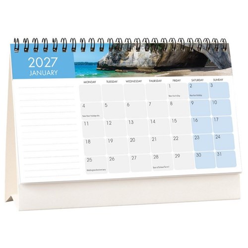 Collins Desk Calendar Month To View 210x150mm 2027 New Zealand Landscapes