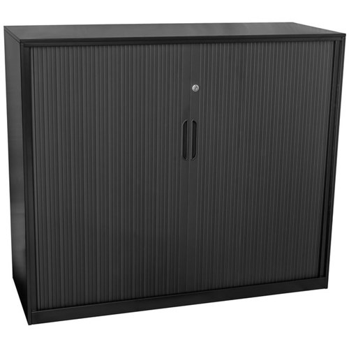 Proceed 3 Tier Tambour With PVC Doors Black 900mm