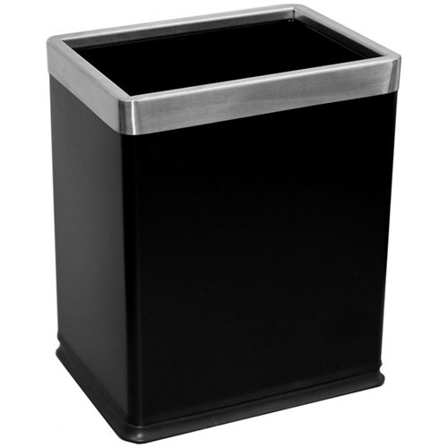 Compass Rectangular Rubbish Bin 8L Black