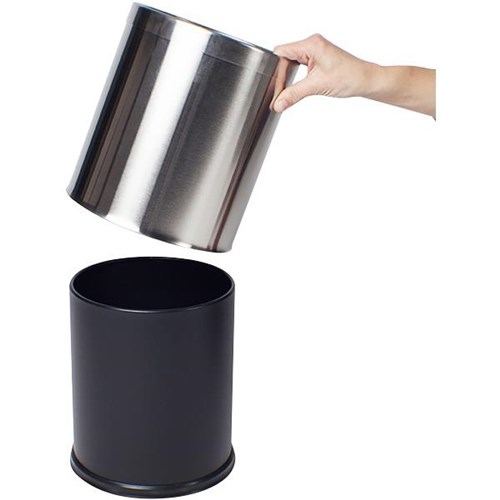 Compass Round Rubbish Bin Stainless Steel 10L