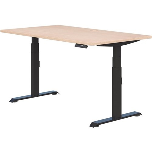 Summit II Electric Single User Height Adjustable Desk 1800mm Refined Oak/Matt Black