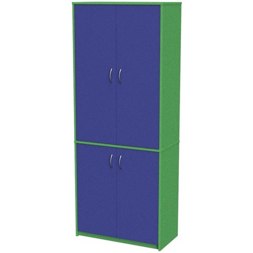 Zealand Teacher's Wall Unit 4 Door Green/Blue 800x400x2000mm