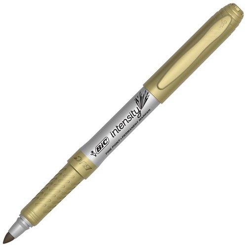 BIC Intensity Metallic Gold Permanent Markers Fine Bullet Tip