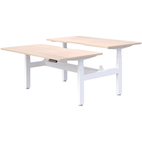 Summit II 2 Pod B2B Electric Height Adjustable Desk 1800mm Refined Oak/White