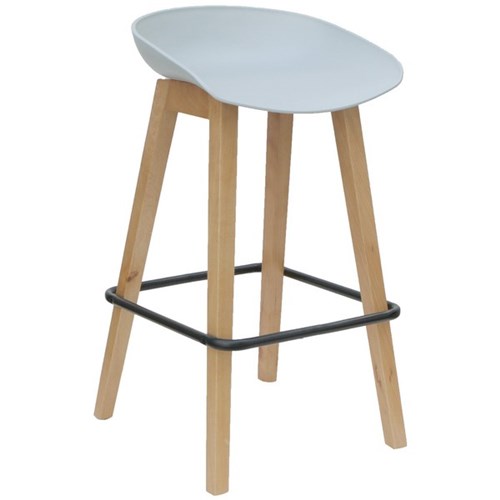 Konfurb Pala Bar Stool 730mm Polypropylene Grey/Natural Wood